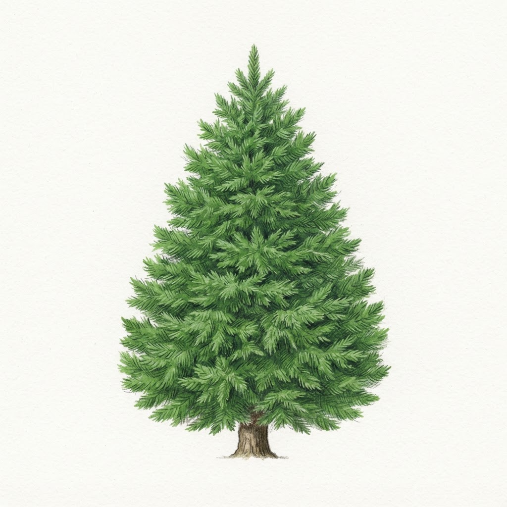 Illustration of a Douglas Fir Christmas tree